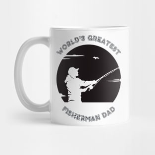 "World's Greatest Fisherman Dad" Simple Design T-Shirt Mug